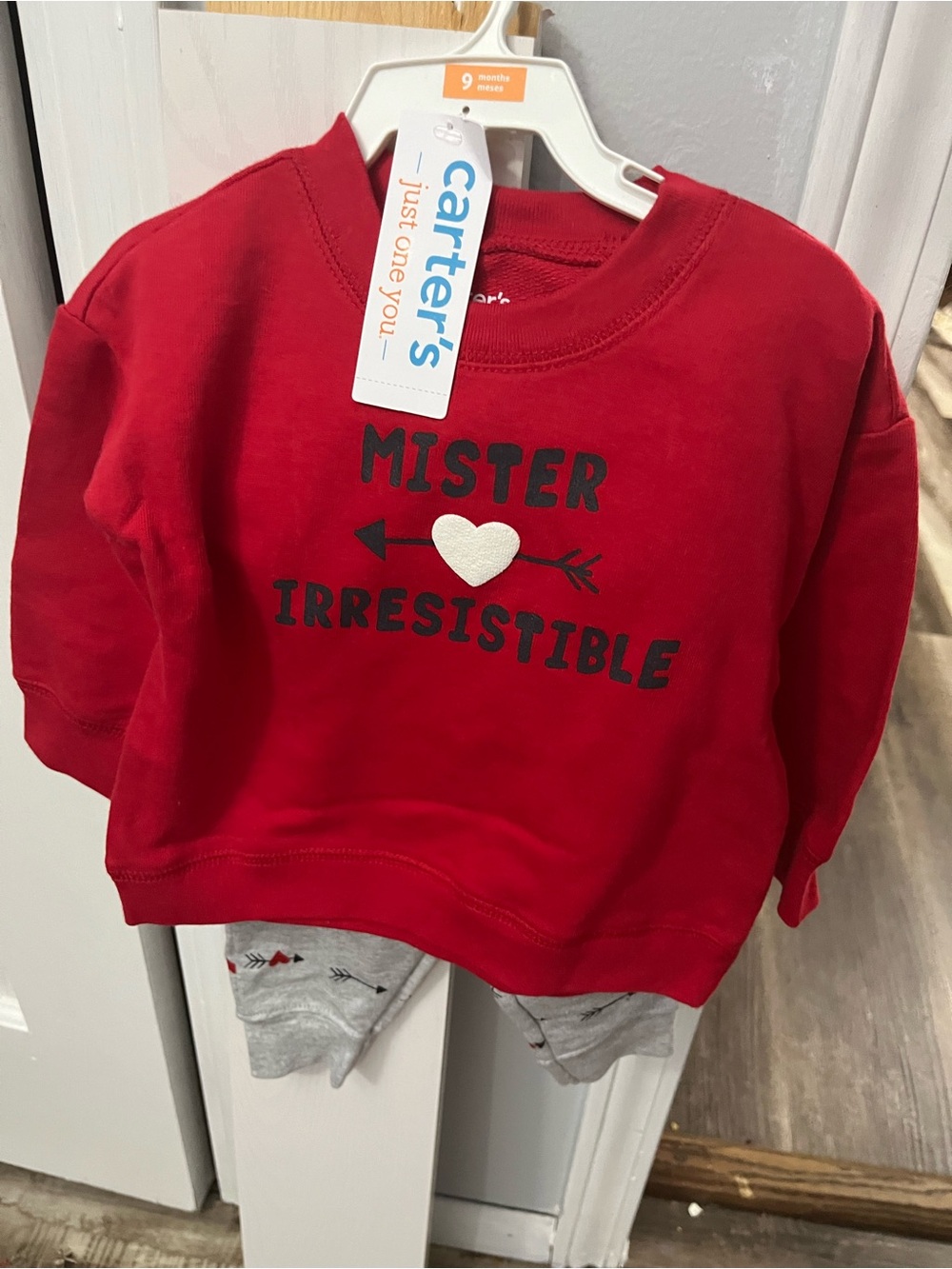Carter's Red 'Mister Irresistible' infant Sweatshirt and sweatpants outfit